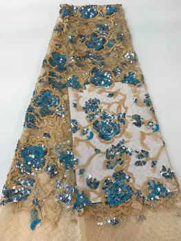 

Sequin embroidery lace fabric, high quality French tulle sequin fabric FJ728