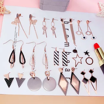 

30 Pairs/lot simple classical women stainless steel earrings jewelry wholesale 201102-32