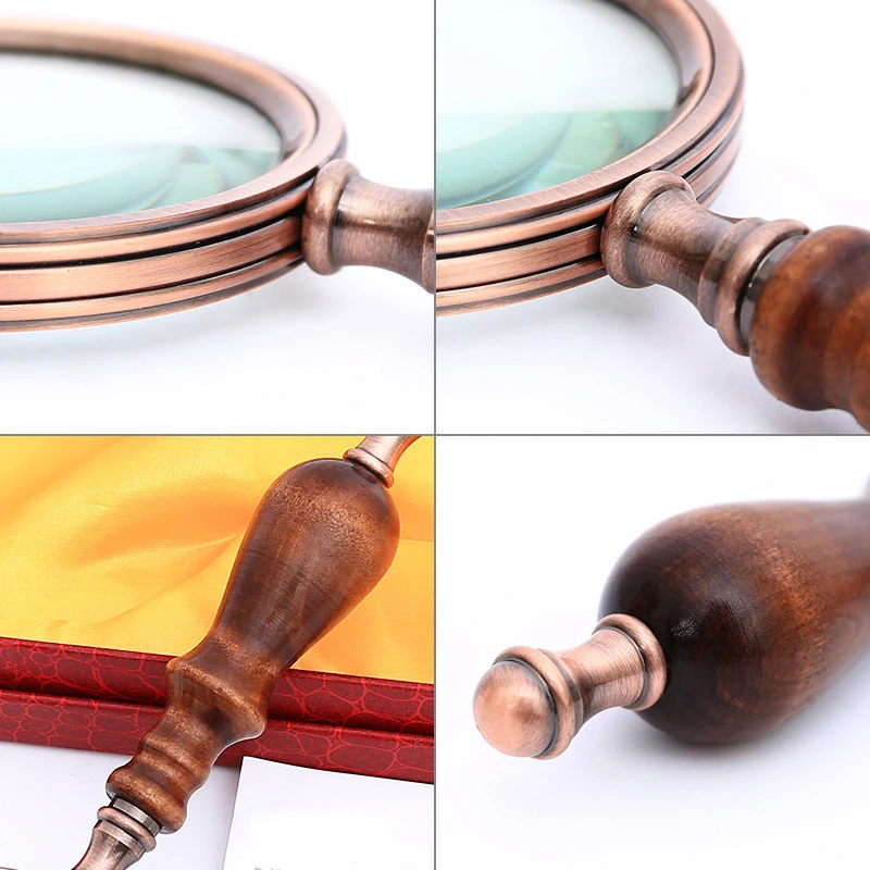 Handheld Magnifier 10X Reading Jewelry Magnifying Glass Portable Antique Loupe With High Magnification Lens For Maps Book