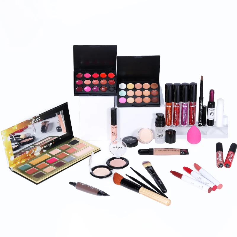 Cosmetic Kit 8-27Pcs Makeup Practice Set Eyeshadow Lip Gloss Concealer Brushes with Makeup Bag