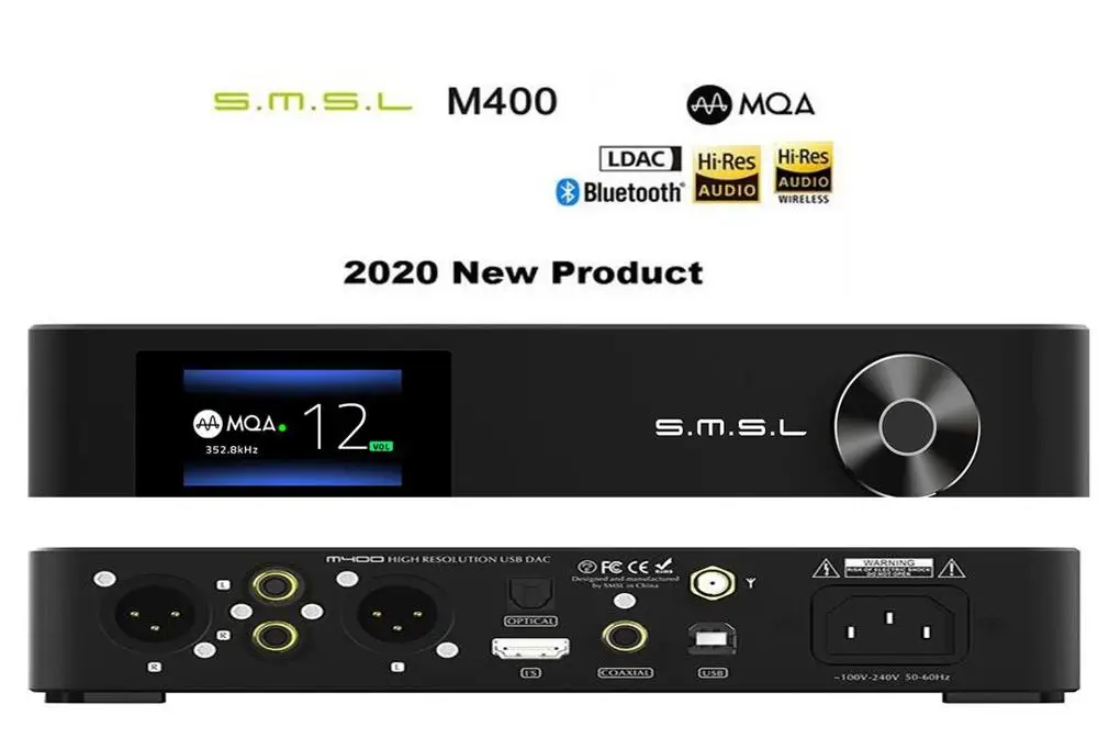 SMSL M400 MQA DAC AK4499 полный сбалансированный aptX-HD Bluetooth5.0 DSD декодер Поддержка MQA декодирования DSD 32 бит 768 кГц USB XMOS XU216