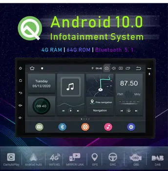 

JSTMAX 7" Screen Universal 2 Din Car media player touch buttons Android 10.0 DSP Car Multimedia player Bluetooth GPS Navi