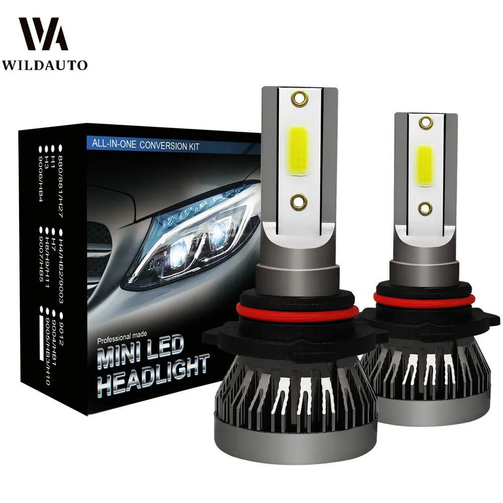 WILDAUTO 2 шт./компл. для автомобильных фар Светодиодный 9006 9005 H1 H7 H11 H4 90W 12000LM 6000 К Автомобильный светодиодный лампы авто фары комплект