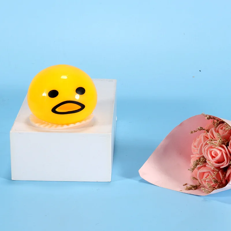 

squishy vomiting egg yolk Puking Egg yolk Ball With Yellow Goop Relieve Stress Squeeze Toys AntiStress Vomiting Disgusting Egg