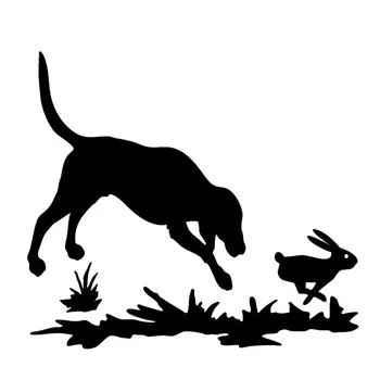 

Beautiful Rabbit and Dog Car Sticker Cover Scratches Waterproof Pvc 15cm X 14cm