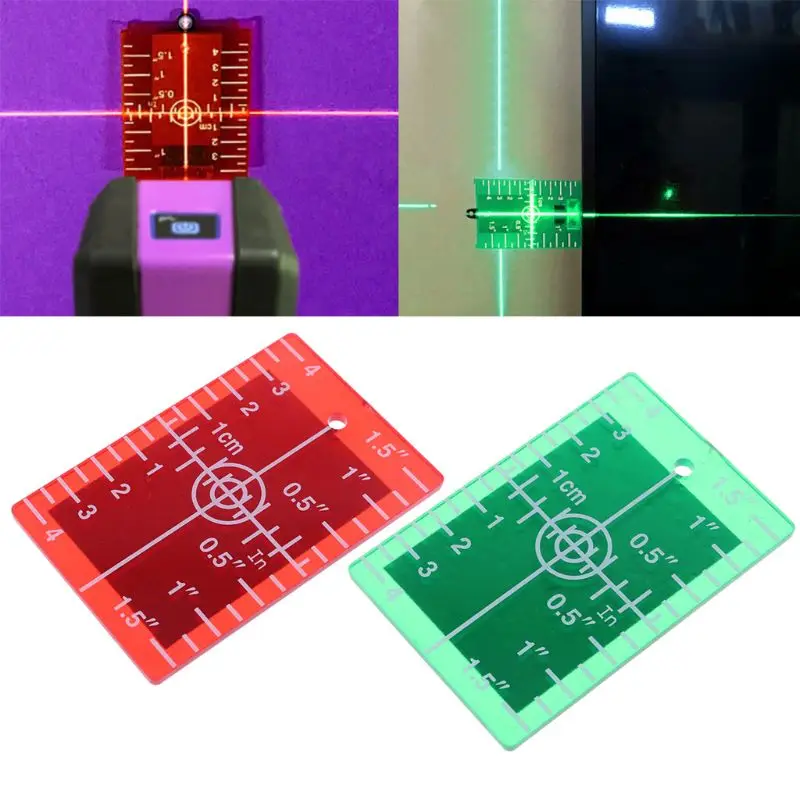 Laser Level 1 Pc Target Card Plate inch/cm for Green and Red