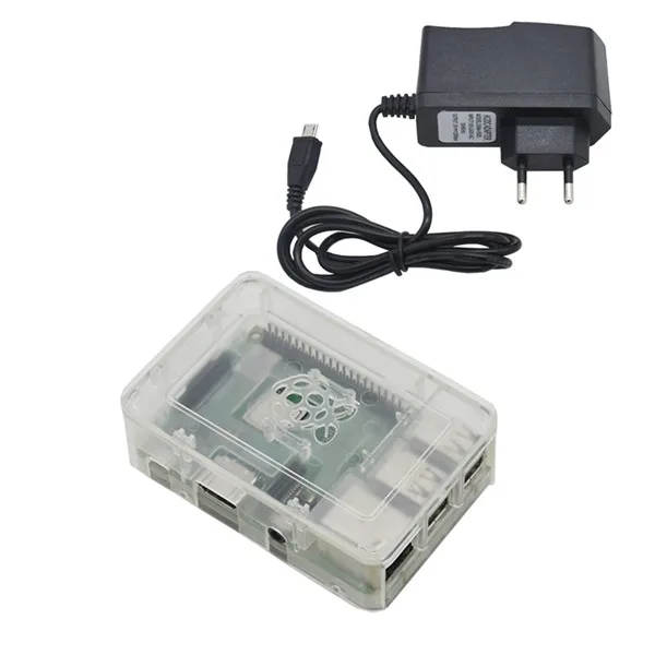 Transparent Для Raspberry Pi 3 Model B+(Plus)+ Abs чехол+ 5V 2.5A Мощность адаптер с поддержкой Wi-Fi и Bluetooth Декодер каналов кабельного телевидения штепсельная вилка европейского стандарта - Комплект: Transparent