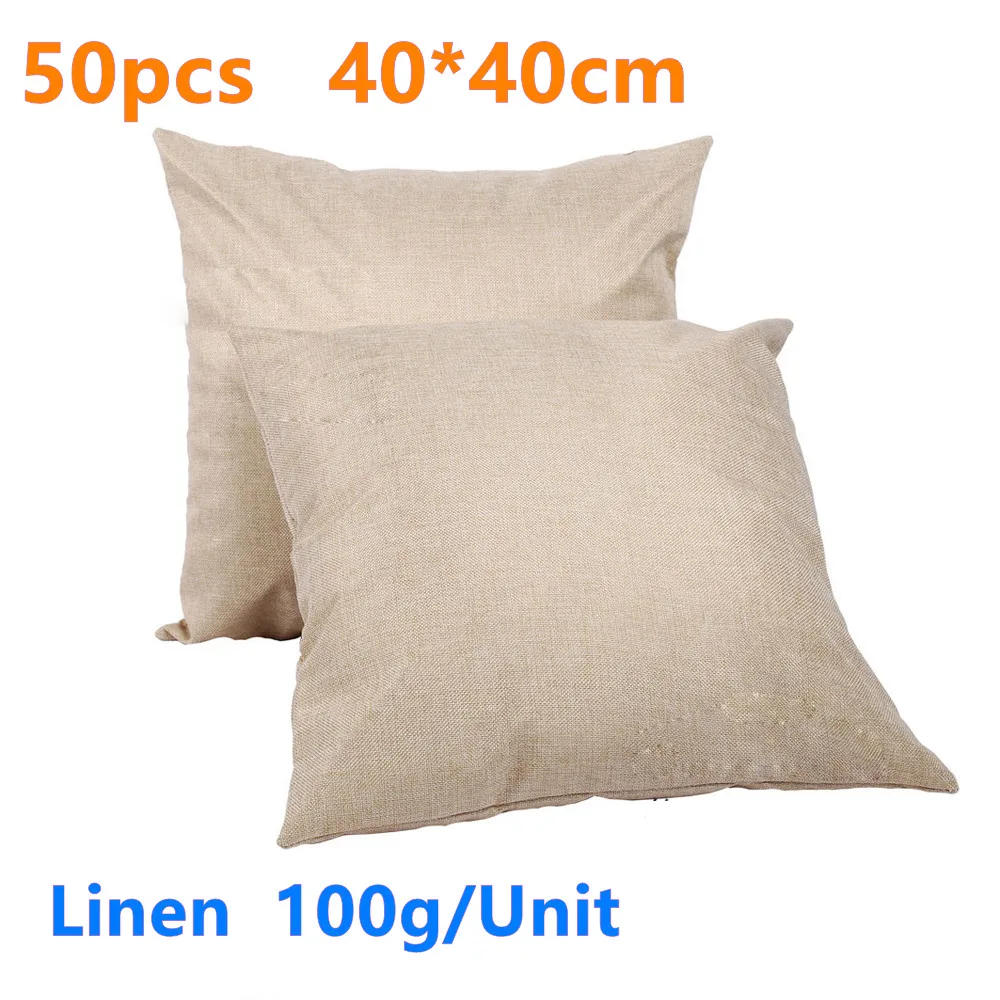 Linen Sublimation Blank Pillow Case Cushion Cover Blanks for DIY Gift Heat Press Printing Transfer 50pcs