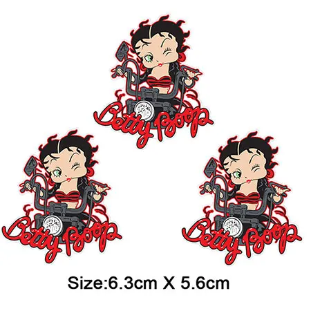 Betty boop Утюг на переводе для одежды мотоцикл Железный патчи для футболки мультфильм стикер термо передачи футболки DIY декоративный значок - Цвет: NO.2