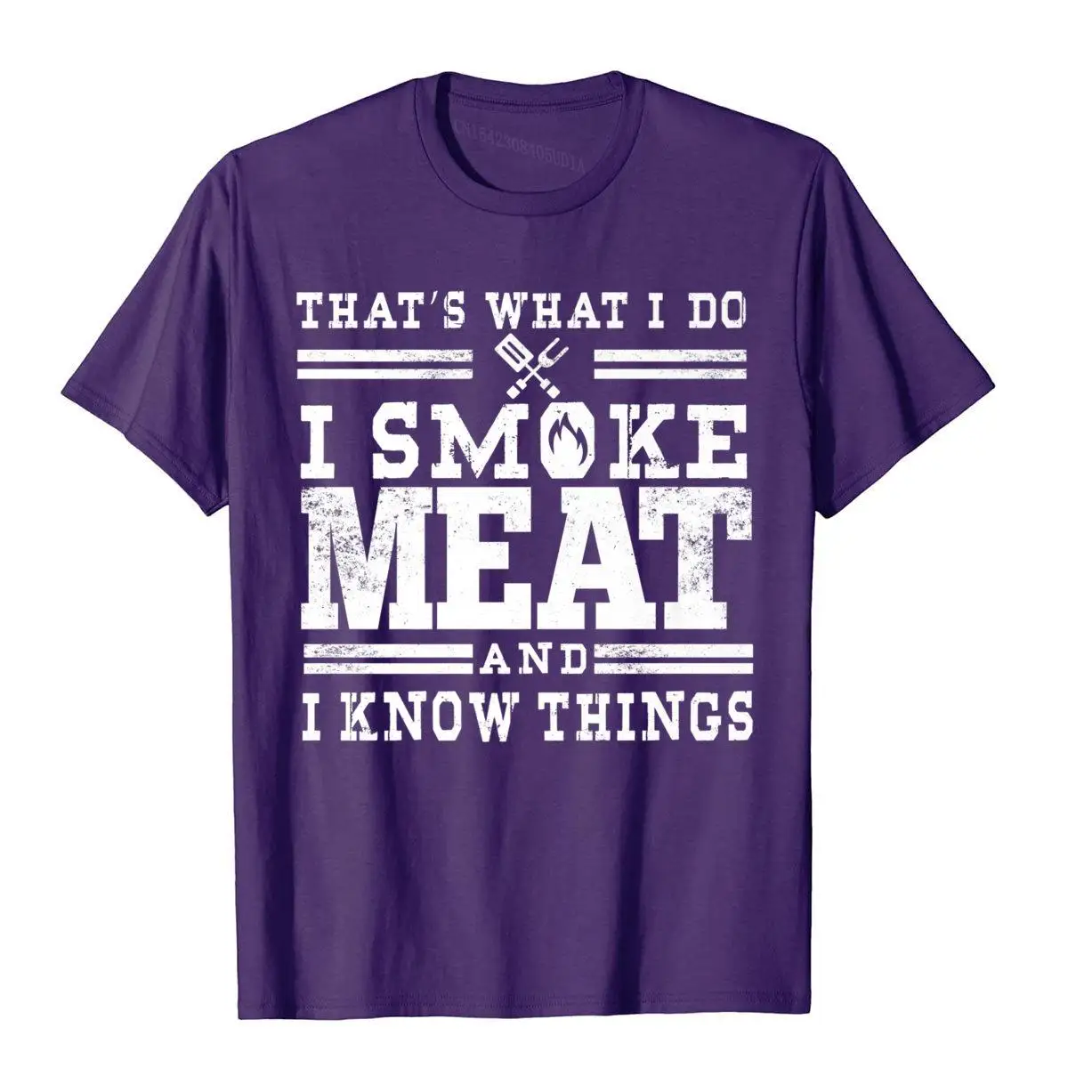 I Smoke Meat And I Know Things Funny BBQ Smoker Pitmaster Premium T-Shirt__A9832purple