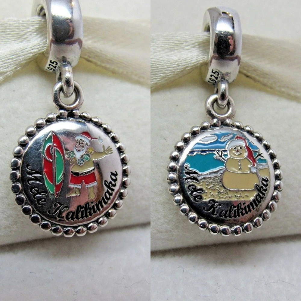 

CHAMSS Original 100% S925 Sterling Silver New Snowman Charm Charm, Santa Charm Surfing Christmas Suit Bracelet Women DIY Jewelry