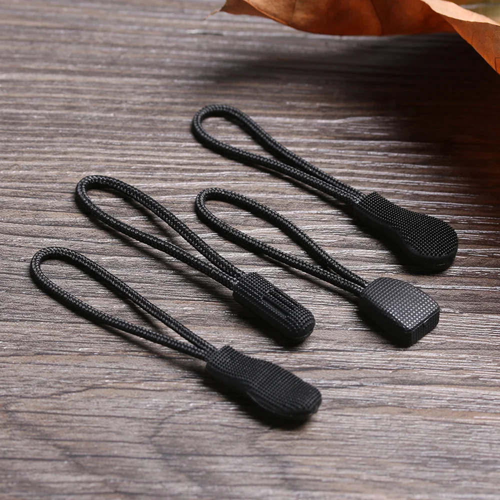 10Pcs Zipper Pull Cord Rope Pullers Ends Lock Zips Bags Clip Buckle Zip Puller Replacement Suitcase Tent Travel Accessories