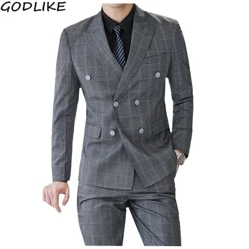 

Men Gray Suits Sets 2020 Mens Slim Fit Leisure Business Wedding Dress Suits for Men Terno Masculino Tuxedo 3 Pcs Dress
