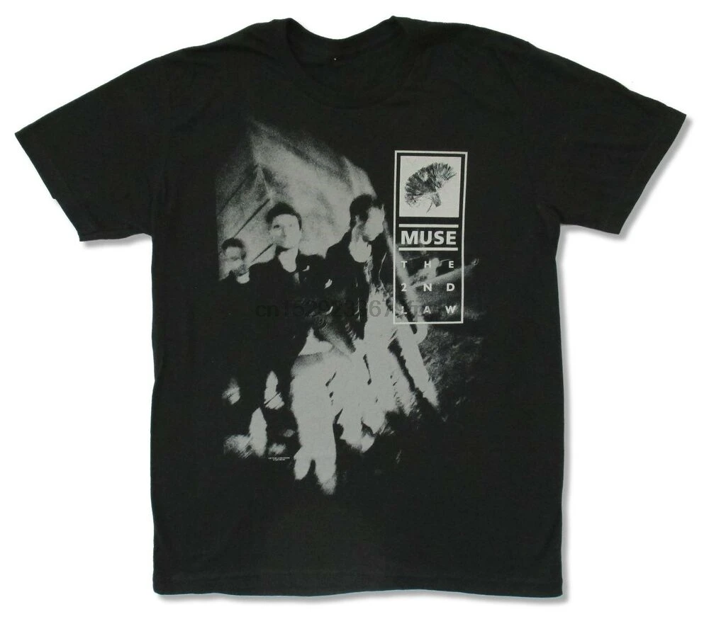 Muse Badge 2nd Law Band Pic черная футболка новинка Официальный Merch Soft(1) | Мужская одежда