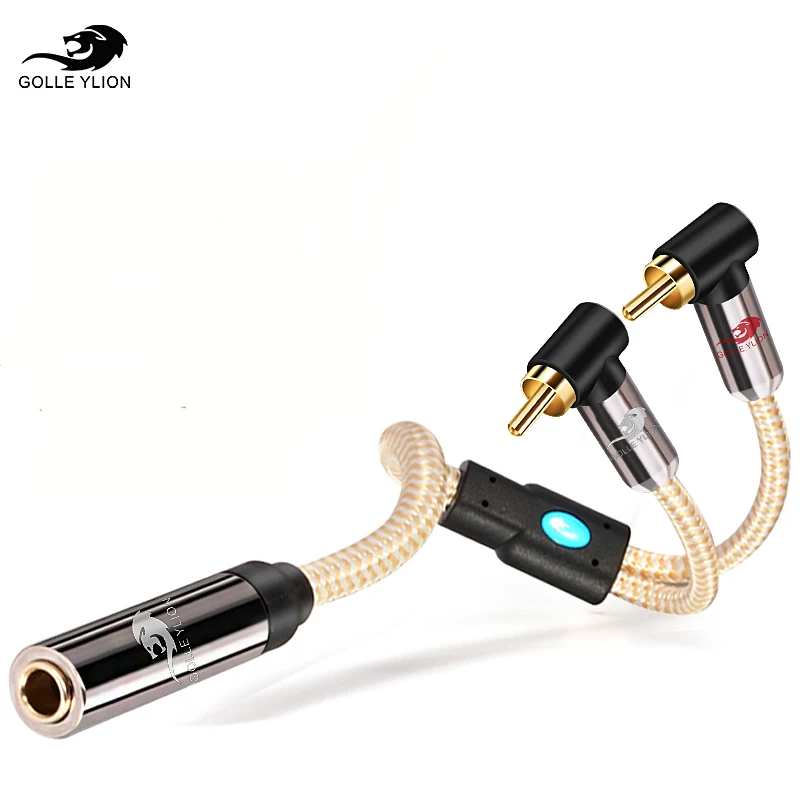 25cm Conversion Cable 6 35mm Female to Dual RCA Male for Headphone Guitar Mixing Console Amplifier Prmium Audio Cable