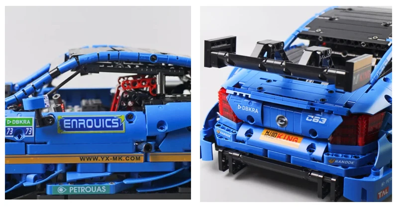 13073 Technic, супергоночный автомобиль, строительные блоки, кирпичи, светодиодный светильник/мощный автомобиль AGM C63, MOC-6687, игрушки для детей, подарок