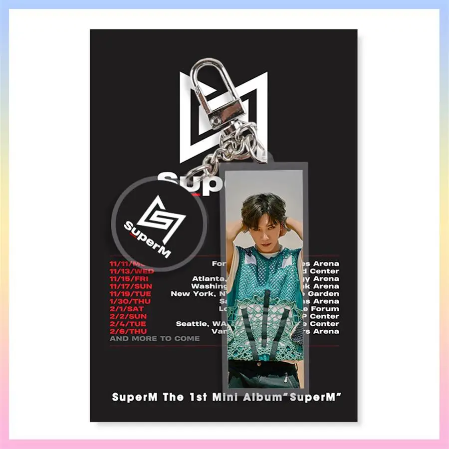 Ten SuperM Jopping Photo Key Holder Kai Lucas модный акриловый брелок Kpop Baekhyun Ten Bag Подвеска Шарм - Цвет: Ten