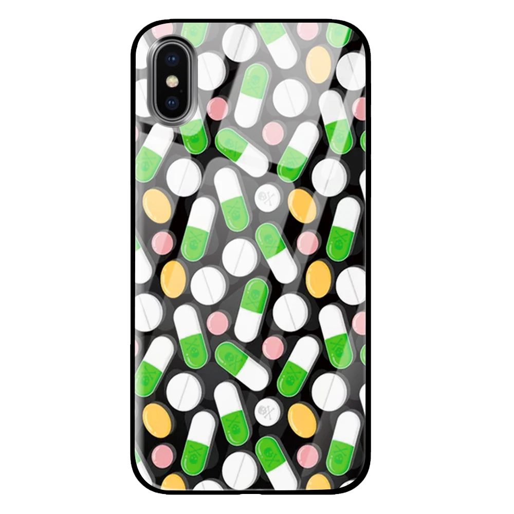 Радуга пуговица в виде губ для iPhone 5 5S 6 6s 7 8 Plus X XS XR 11 Pro макс. закаленное стекло чехлы - Цвет: 3