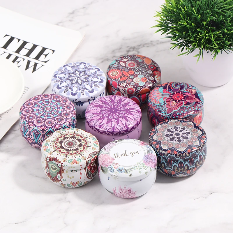 

8 Styles Drum-shaped Candy Cookie Box Festive Party Supplies Rose Tea Pot Tin Box Small Fresh Home Garden Personality Candy Box