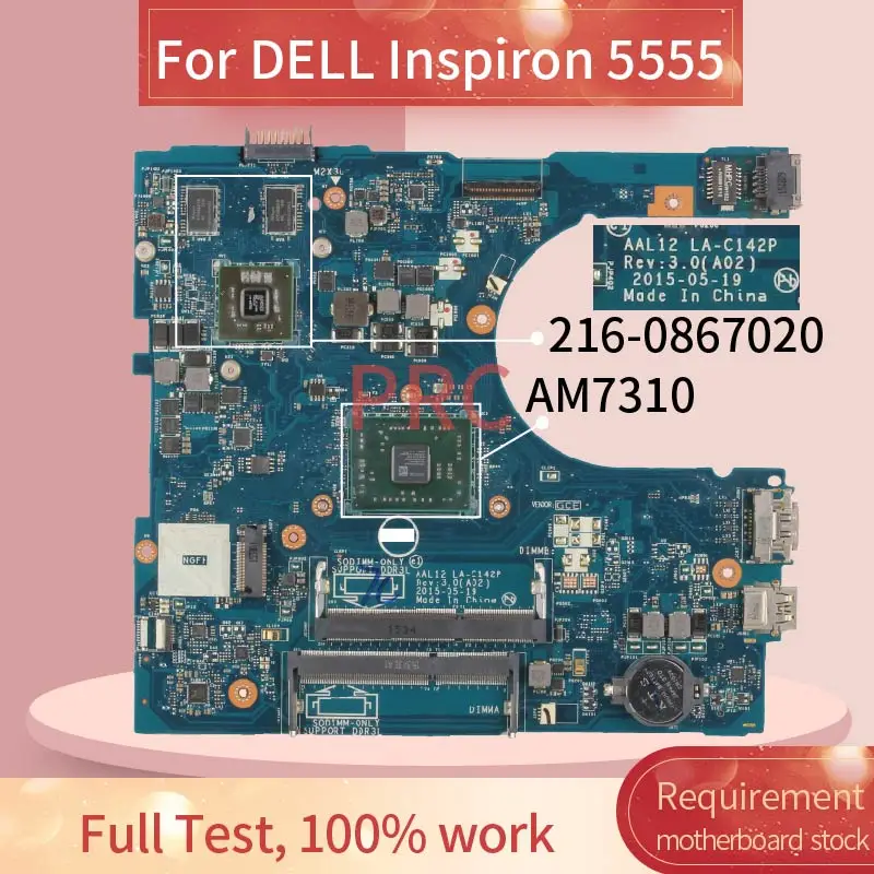 CN-09J3FV 09J3FV материнская плата для ноутбука DELL Inspiron 5555 AM7310 LA-C142P 216-0867020 DDR3 | Компьютеры