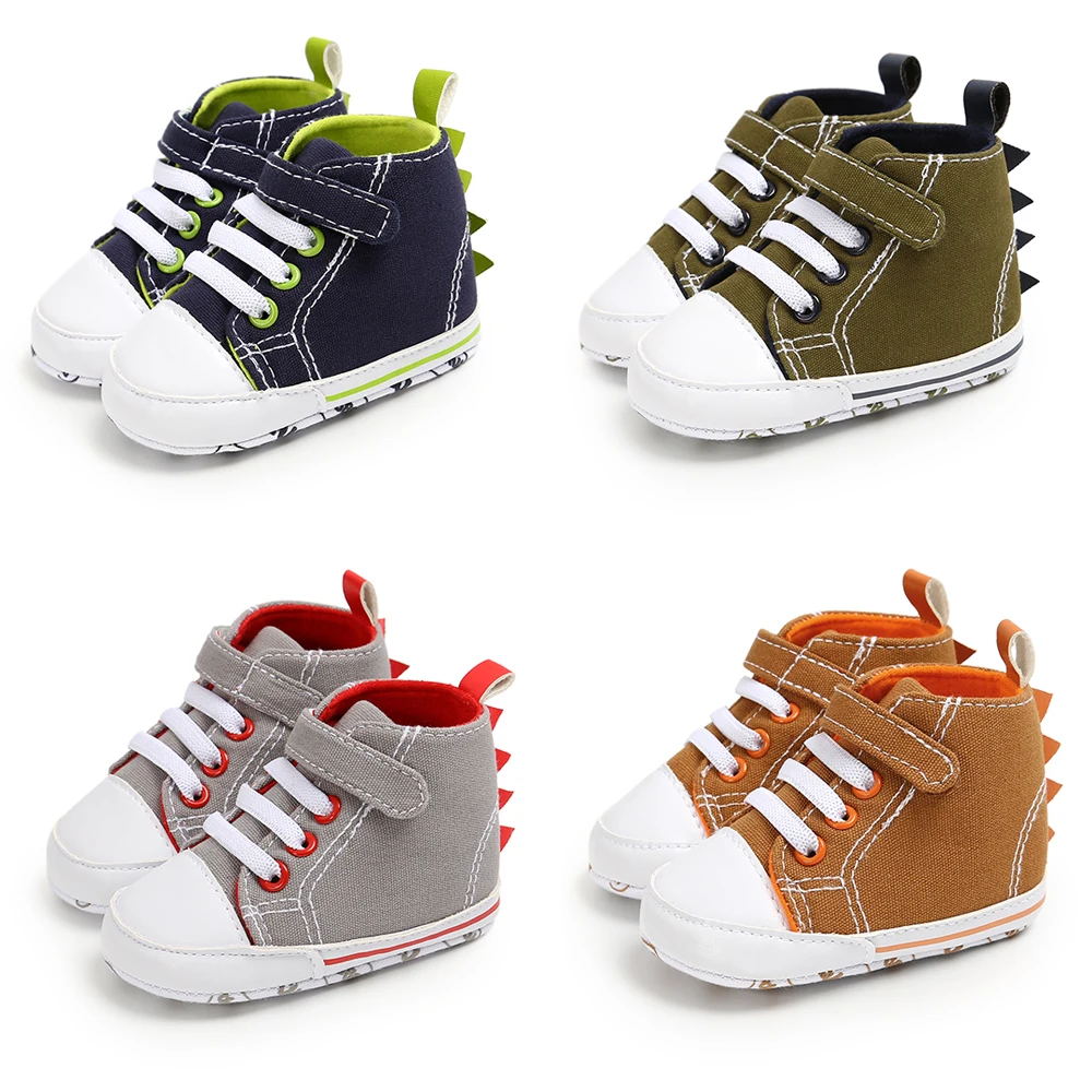 Focusnorm 0-18M Обувь для новорожденных детей и мальчиков детская коляска с мягкой подошвой для начинающих ходить Нескользящие кроссовки хлопчатобумажная ткань обувь