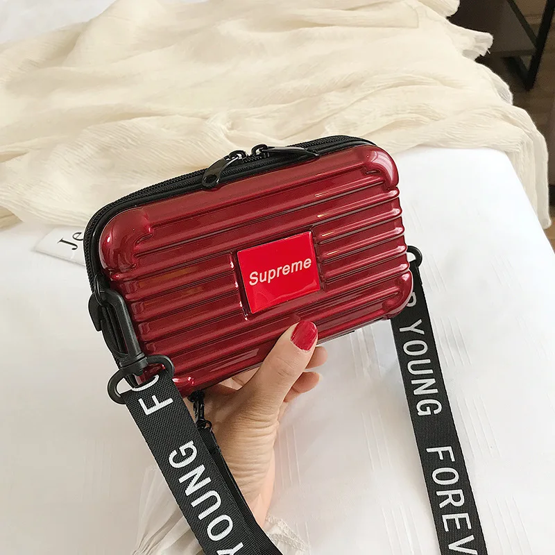 

2019 New Style GIRL'S Box Bag Versatile Mini Shoulder Box Square Sling Bag Travel Trolley Design WOMEN'S Bag