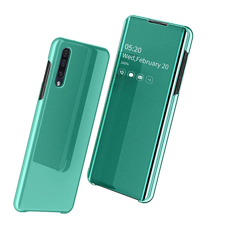 

The New 4Th Generation Plating PC Flip Window Full Protection Case Cover for Samsung Galaxy A30 A50 A70 Phone Accessories
