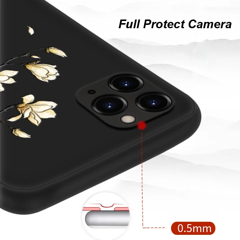 Для iPhone 12 11 Pro Max Mini XS XR X SE 2020 8 7 Plus чехол 3D рельефная Матовая Мягкая задняя крышка