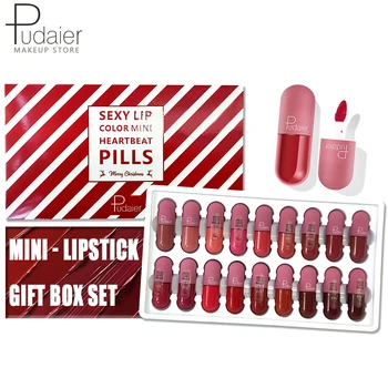 Capsule Lipstick Gift Box Set Professional Makeup Full Portable Matte Lip Glaze for Make Up Tint Lip Gloss Flash Cosmetic Set 1