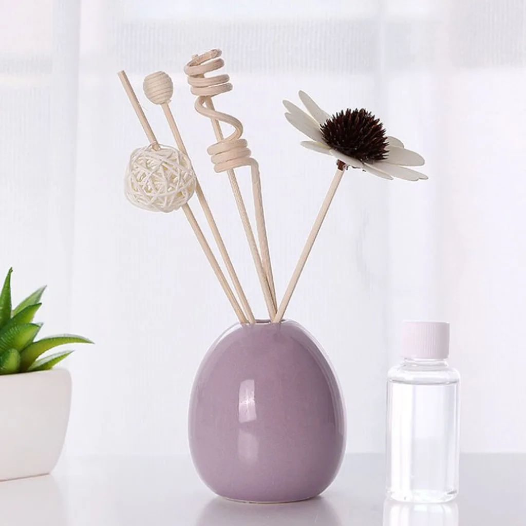 Artificial Flower Ceramic Vase Essential Oil Perfume Bottle Holder Aroma Diffuser for Home Living Room Bathroom Hotel Car Decor