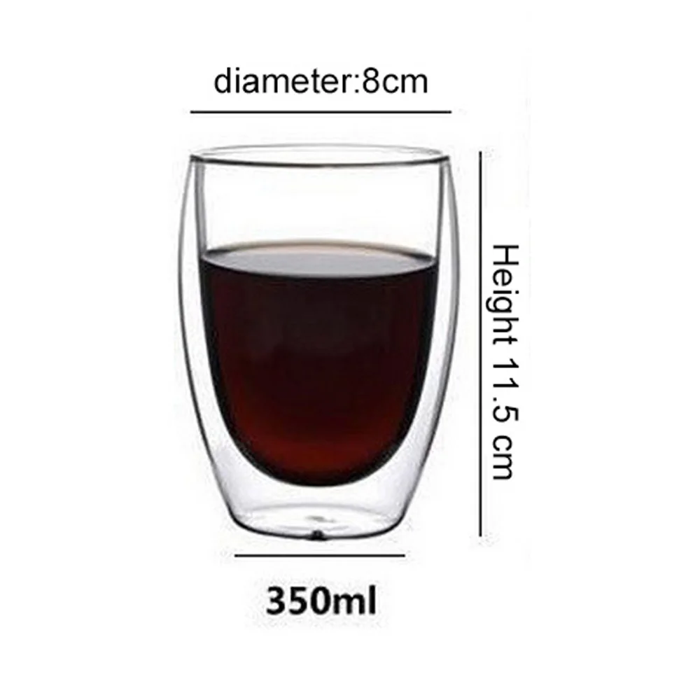 350ml Стеклянная кофейная кружка с двойными стенками, кружка для чая, пива, молока, Кружка Ручной Работы, прозрачная лимонная кружка, чашка для воды, напитков, Copo Caneca Criativa, пивное стекло - Цвет: 350ml