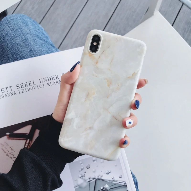 Nordic Style Beige Marble Silicone Soft Shell All-inclusive Phone Case for iphone XS Max XR X 6 6S 7 8Plus Cover |