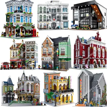 

Moc City Streetview Series The Brickstive Havana Cafe Bike Shop Model Modular Toys Store Afol Square Building Blocks Toys Gifts