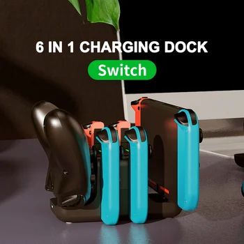 

6 in 1 Charging Dock for Nintendo Switch Joy Con Controller Charger Dock Stand Station Holder for Switch NS Joy-Con Game Console