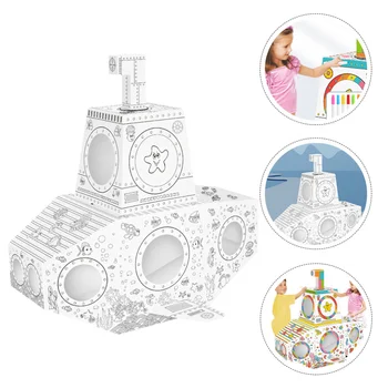 

1pc Practical Exquisite Chic Creative Submarine Model DIY Painting Model 3D Coloring Puzzle