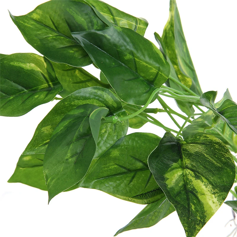 4 28CM Artificial Fish Tank Aquarium Plant Real Look Fish Tank Plastic Under Water Plant Grass Decoration Ornament Green Leaves