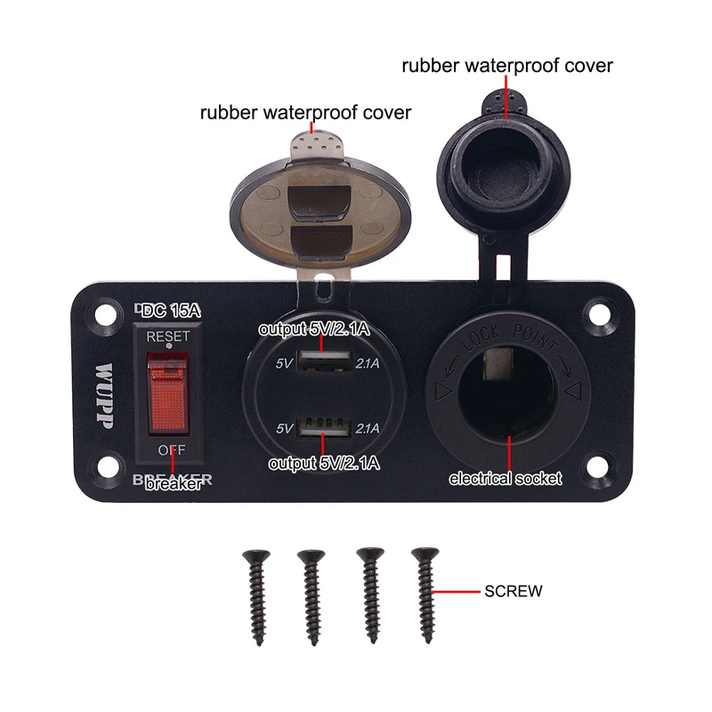 

Car Center Console Power Off Switch Cigarette Lighter Seat 4.2A With Voltmeter USB Phone GPS Boat Truck ATV Auto Car Accessories