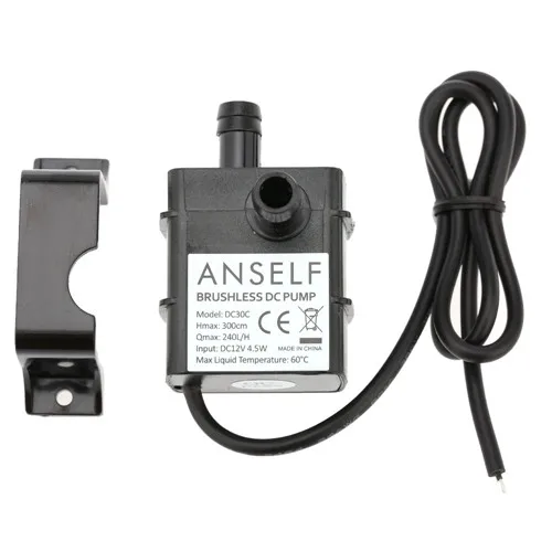 Black Настольный сверхтихий мини-водяной насос 12V 4,5 W бесщеточный микродвигатель вода масляный насос водяной фонтан аквариумный циркулирующий 240L/ч подъем 300 см - Цвет: Black