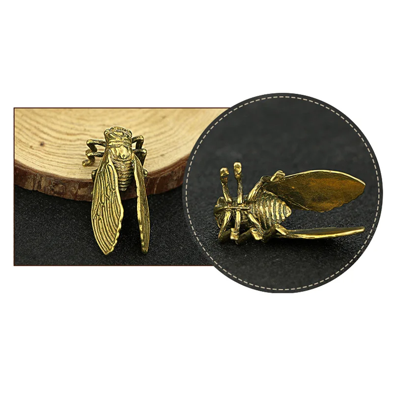 Ручная работа Cicada статуя из чистой латуни коллекция изысканные украшения Декор