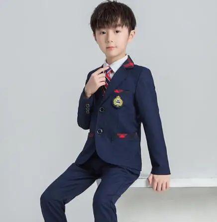 Formal Boys Girls Blazer Suits set Kid school Party Suits Blazer Costume Garcon Formal School wears 2-12Y - Цвет: coat  pant