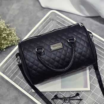 

European and American New Special Black Bucket Lingge Pillow Single Shoulder Messenger Mango Handbag Ladies Hand Bags