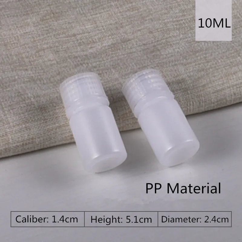 10ML translucent 2 шт./лот многоразовые пластиковые бутылки с широким горлышком с винтовой крышкой пищевой Полипропиленовый Контейнер 5 мл-500 мл - Цвет: 10ML translucent