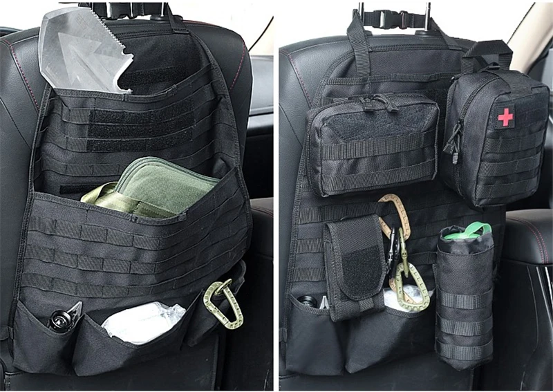 MALUOKASA Универсальная автомобильная сумка на спинку кресла тактический Молл автомобильный органайзер для сиденья хранение нейлоновый органайзер для сиденья протектор Авто аксессуары на сидение тактический