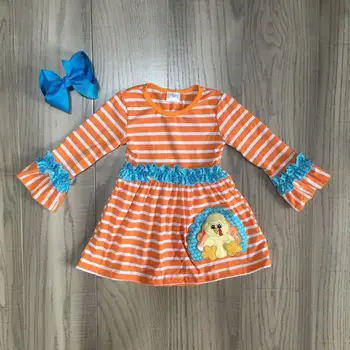 

children girls thanksgiving clothing girls boutique dress with chick print girls cute clothing