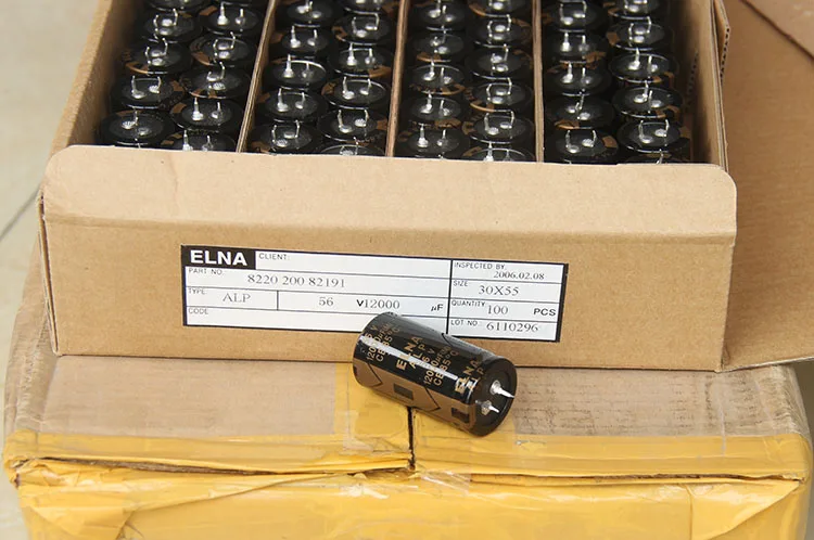 2PCS NEW ELNA ALP 12000UF/56V 30X55MM 56V12000UF Gold filter electrolytic capacitor 56V 12000UF 85 degrees 12000UF56V