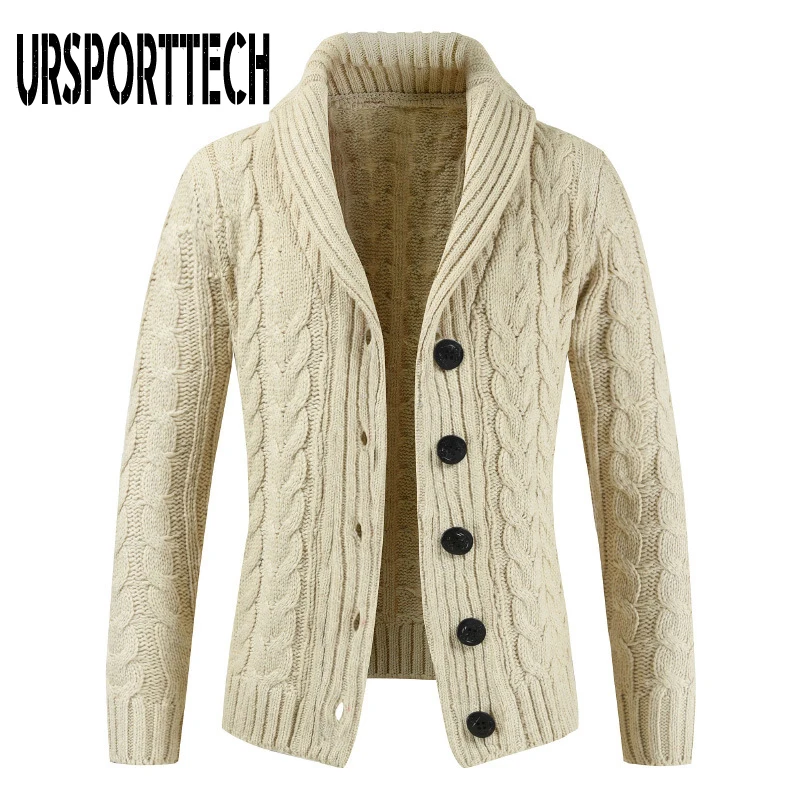Cardigan Sweater Korean-Style Coat Knitwear Jumpers Men Casual New Autumn Thick Slim-Fit