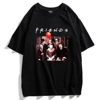 

Horror Friends Pennywise Michael Myers Jason Voorhees Halloween Men T-Shirt Cotton matching T-shirt