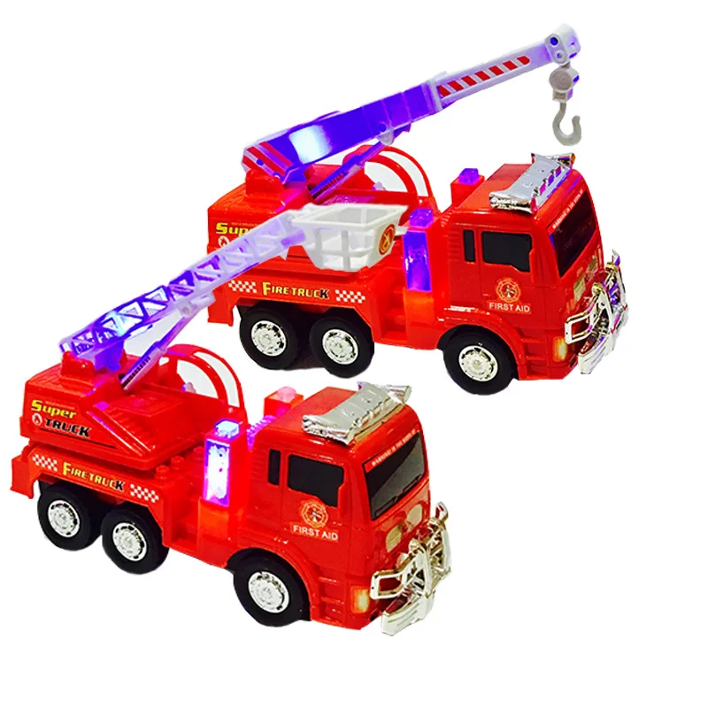 

Hot Selling Electric CHILDREN'S Toy Aerial Ladder Fire Truck 3D Light Music Electric Model Firefighting Stall Supply of Goods To