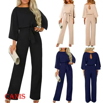 

2019 Woman Clothes Woman Jumpsuit Ladies Office Wide Leg Party OL Playsuit Evening Clubwear Casual Jumpsuit
