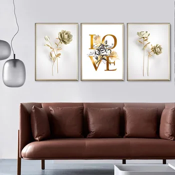 Abstract Golden Flower Luxury Home Décor 3